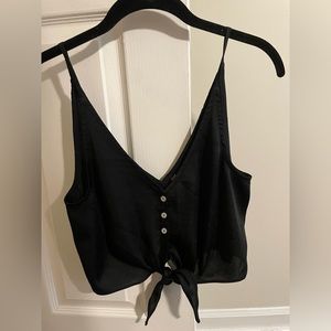 Free People Intimately Tie Black Tank Top- Small